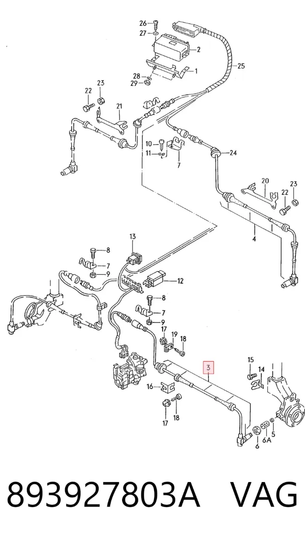 Датчик АБС передній Audi 90 B3