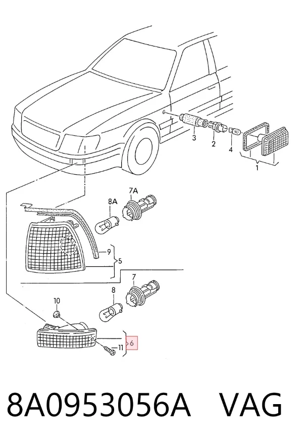 Вказівник повороту правий 8A0953056A VAG
