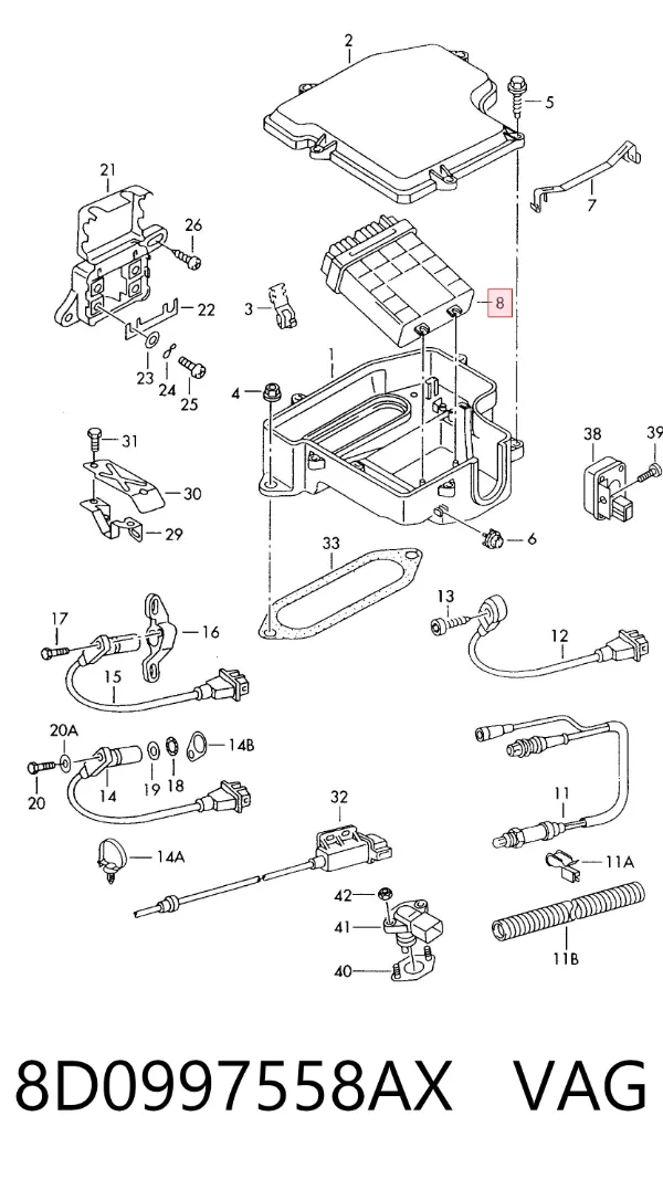 Електронний блок керування двигуном 8D0997558AX VAG