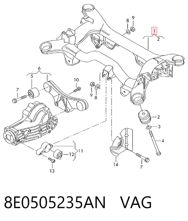 Балка задня 8E0505235AN VAG