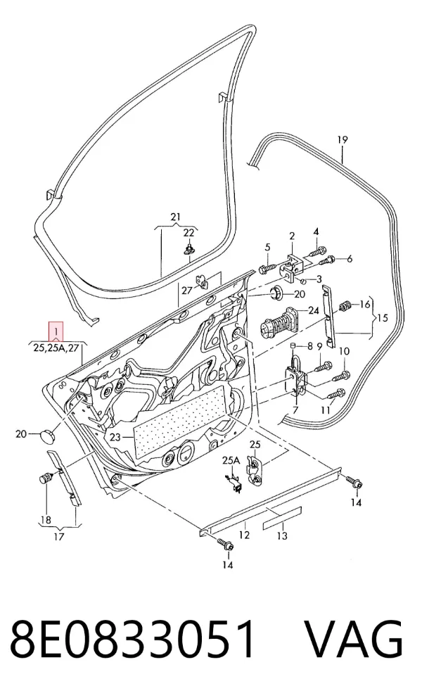 Двері задні, ліві Audi A4 B6