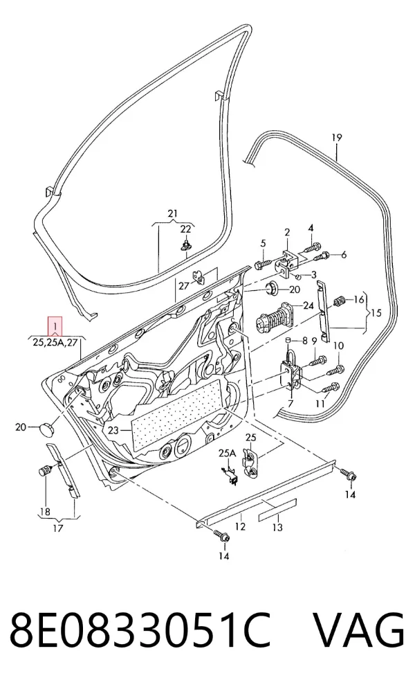 Двері задні, ліві Audi A4 B7