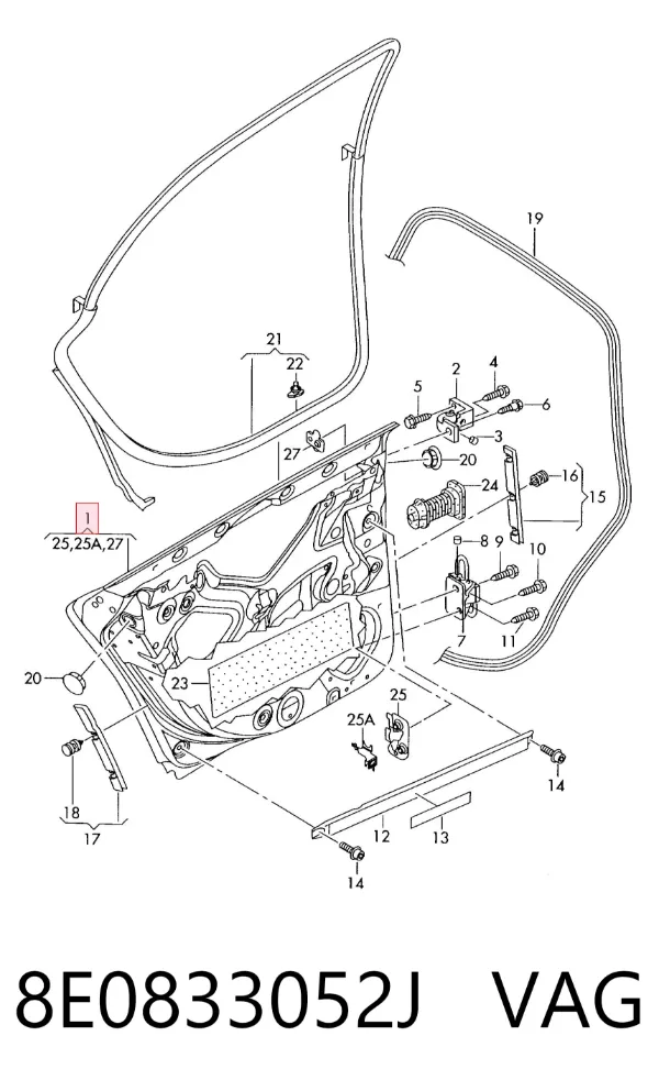 Двері задні, праві Audi A4 B7