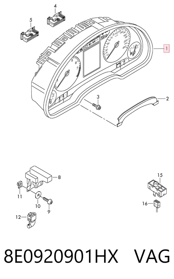 Приладова дошка-щиток приладів 8E0920901HX VAG