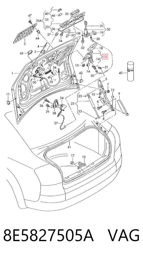 Замок багажника Audi A4 B6