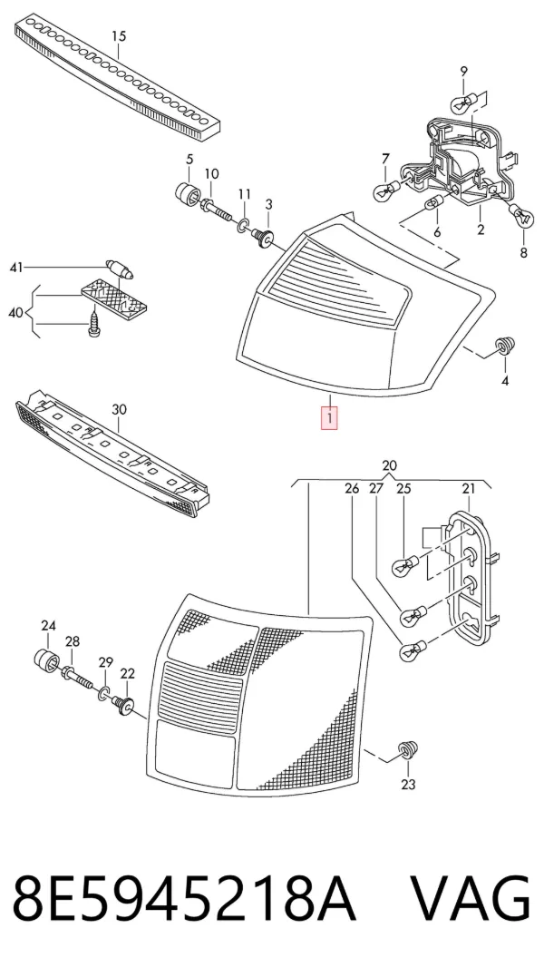 Задня права фара 8E5945218A VAG