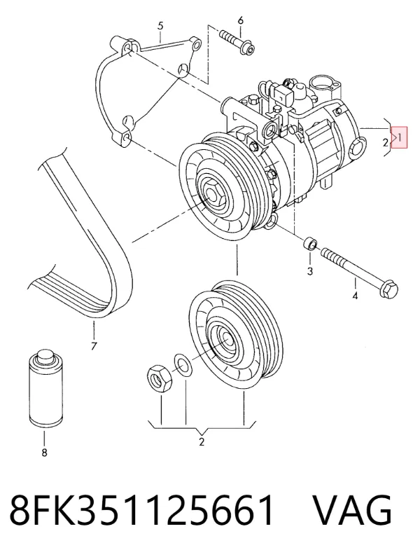 Компресор кондиціонера 8FK351125661 VAG