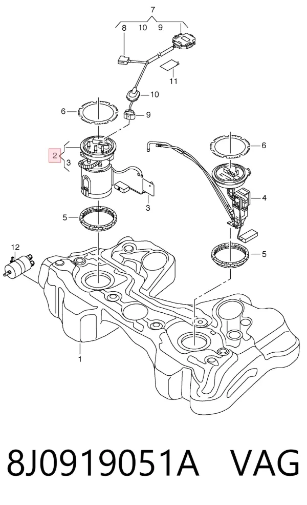 Бензонасос 8J0919051A VAG