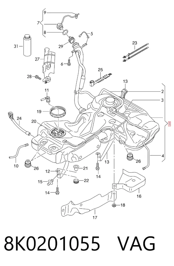 Паливний бак Audi A4 B8