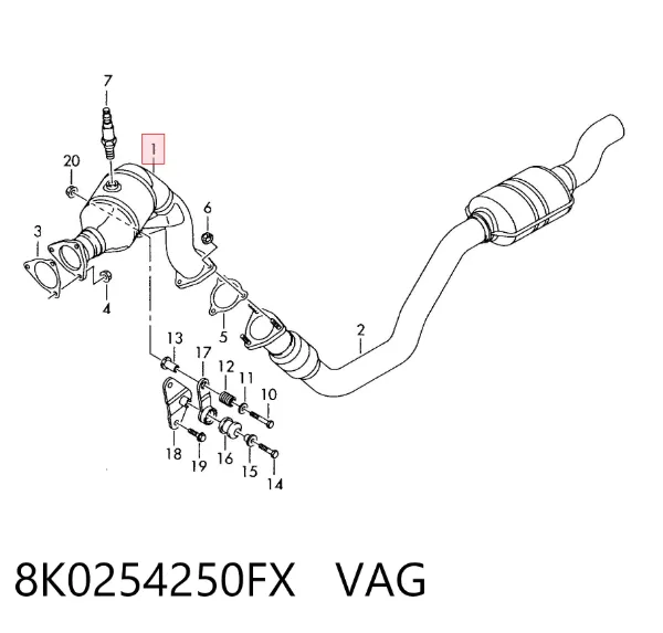 Каталізатор 8K0254250FX VAG