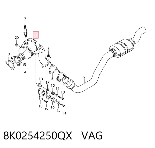 Каталізатор 8K0254250QX VAG