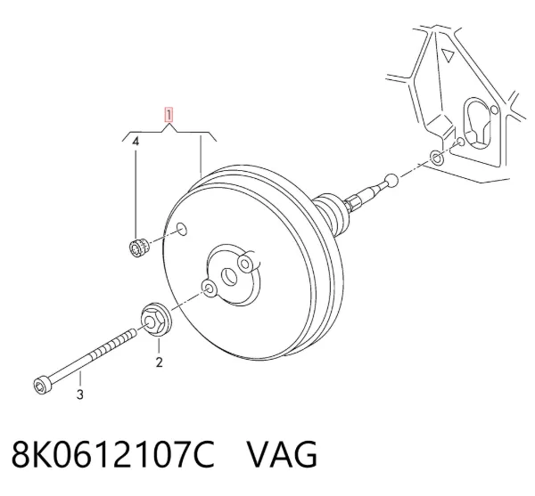 Підсилювач гальм 8K0612107C VAG