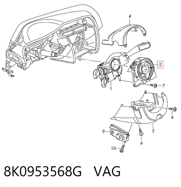 Шлейф керма 8K0953568G VAG