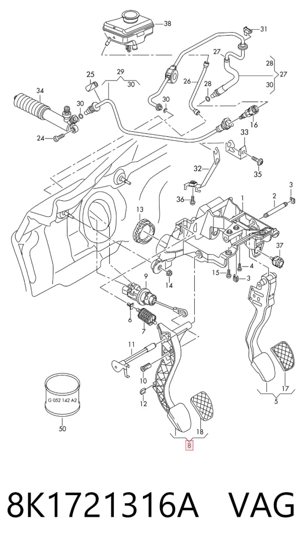 Педаль зчеплення Audi A4 B8