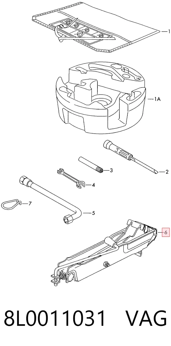 Домкрат 8L0011031 VAG
