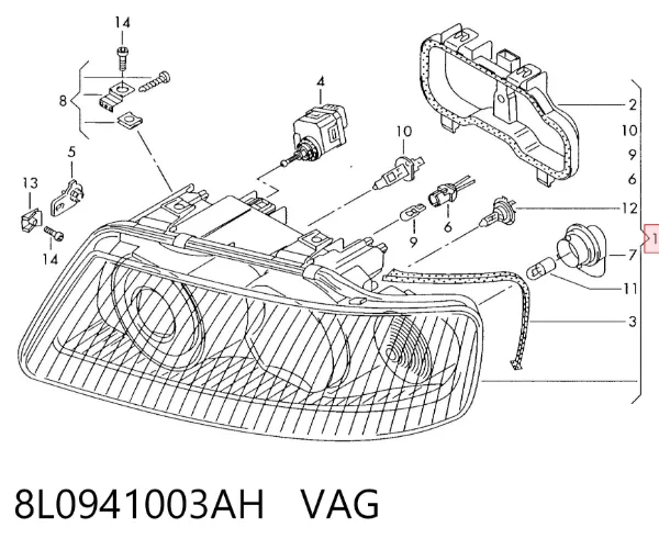 Фара ліва 8L0941003AH VAG