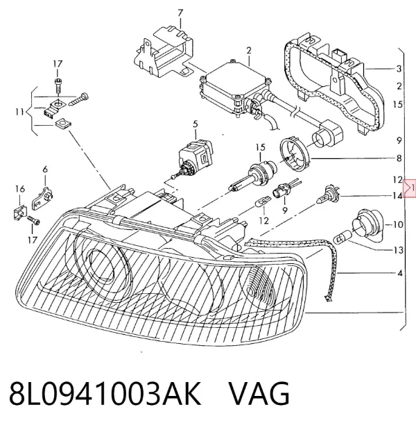 Фара ліва 8L0941003AK VAG