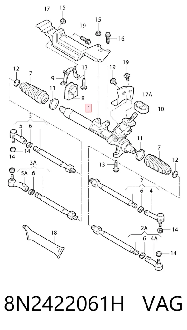 Рульова рейка 8N2422061H VAG