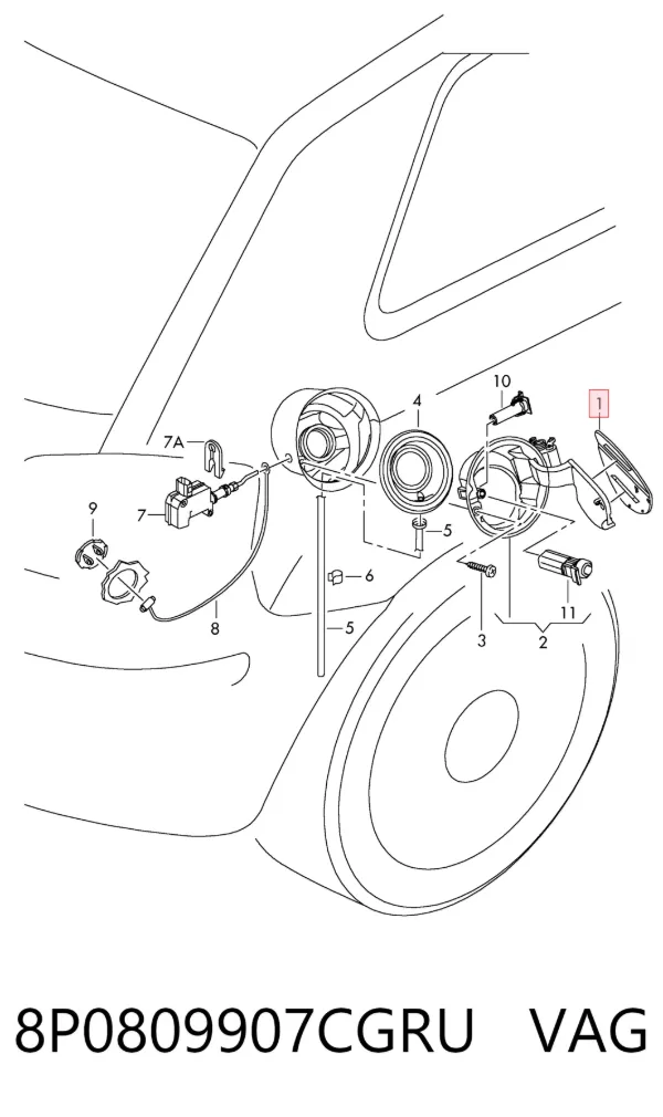 Лючок бензобака Audi A3 8P1