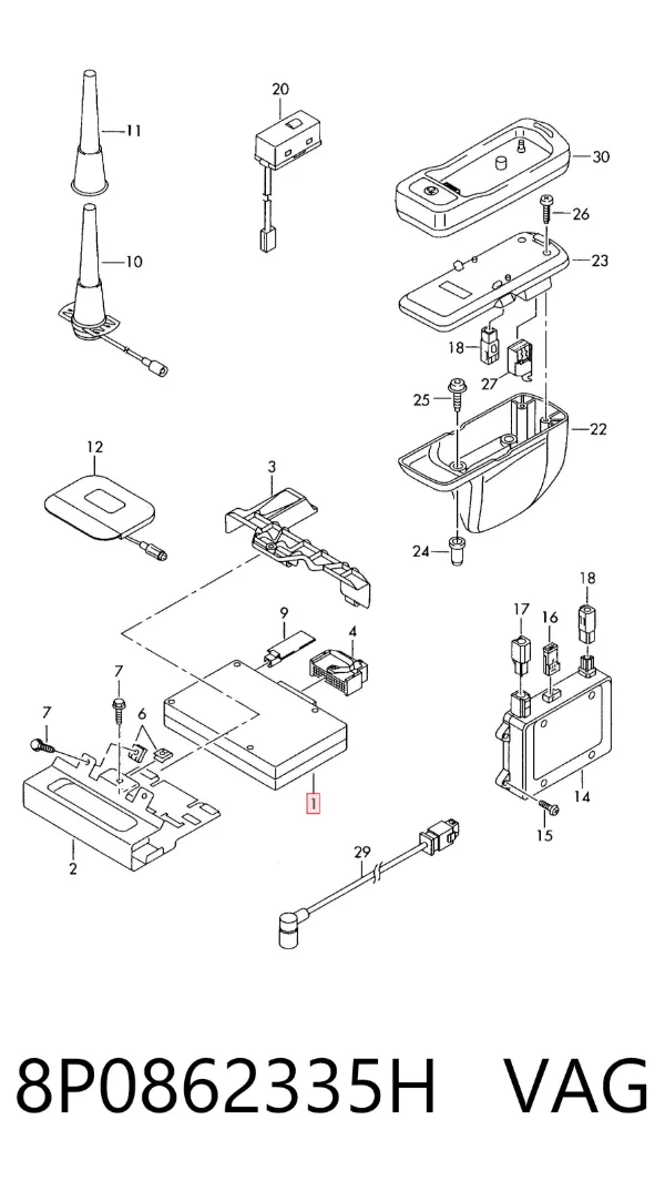 Блок керування Bluetooth 8P0862335H VAG