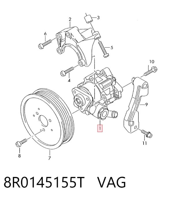 Насос ГУР 8R0145155T VAG