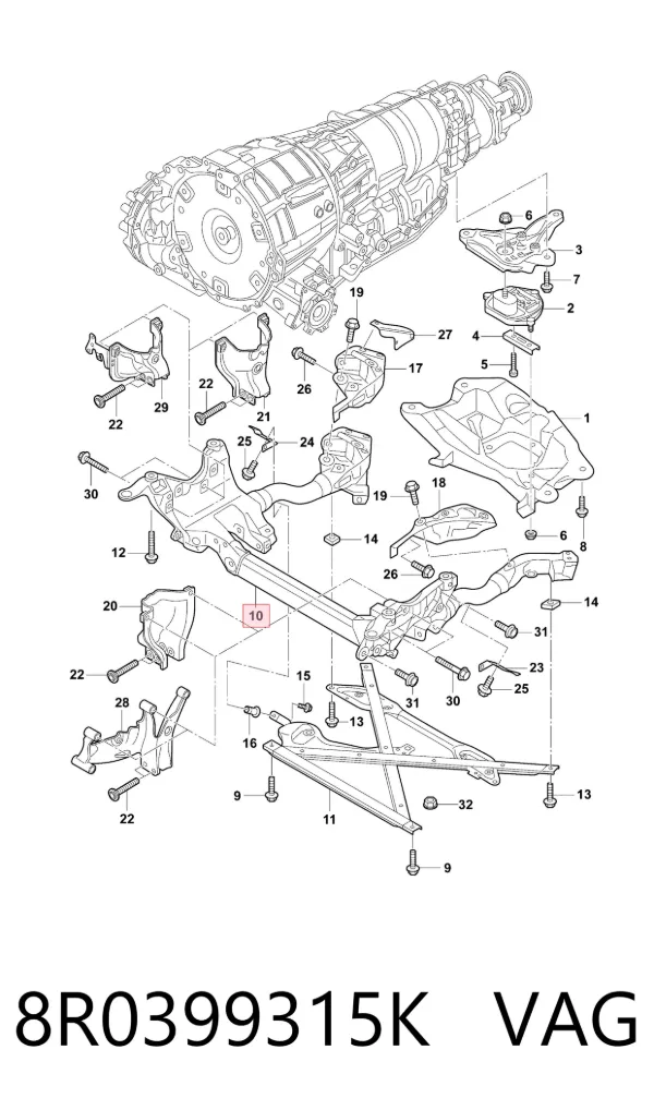 Підрамник передній 8R0399315K VAG