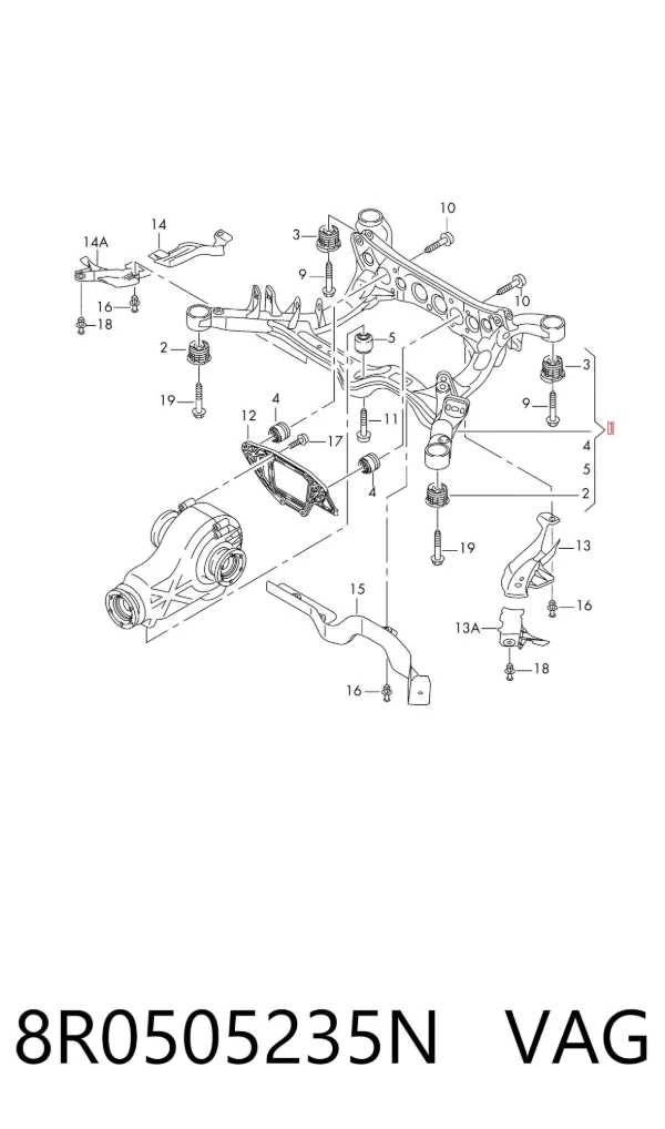 Балка задня 8R0505235N VAG