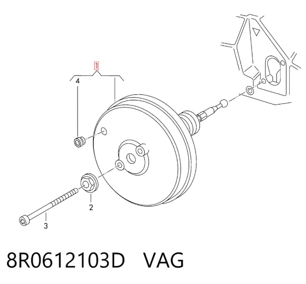 Підсилювач гальм 8R0612103D VAG