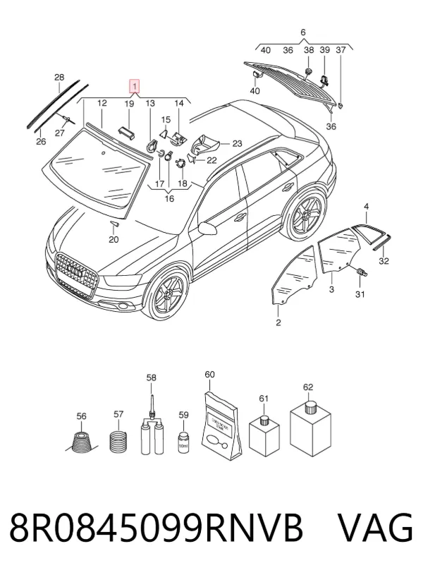 Лобове скло 8R0845099RNVB VAG