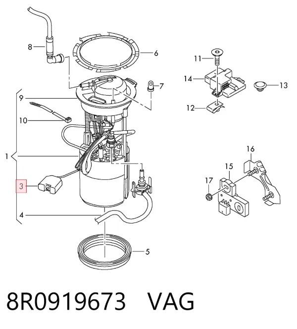 Датчик рівня палива 8R0919673 VAG