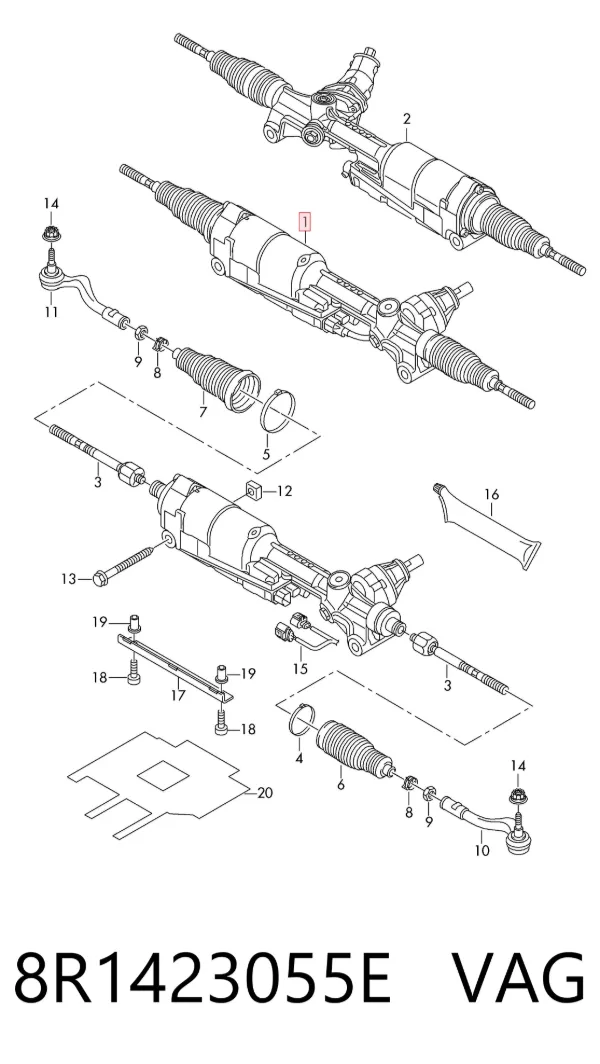 Рульова рейка 8R1423055E VAG
