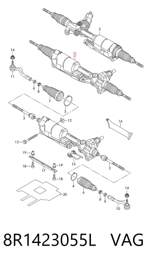 Рульова рейка 8R1423055L VAG