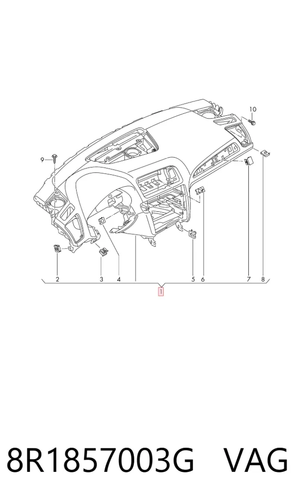 Панель приладів торпеди 8R1857003G VAG