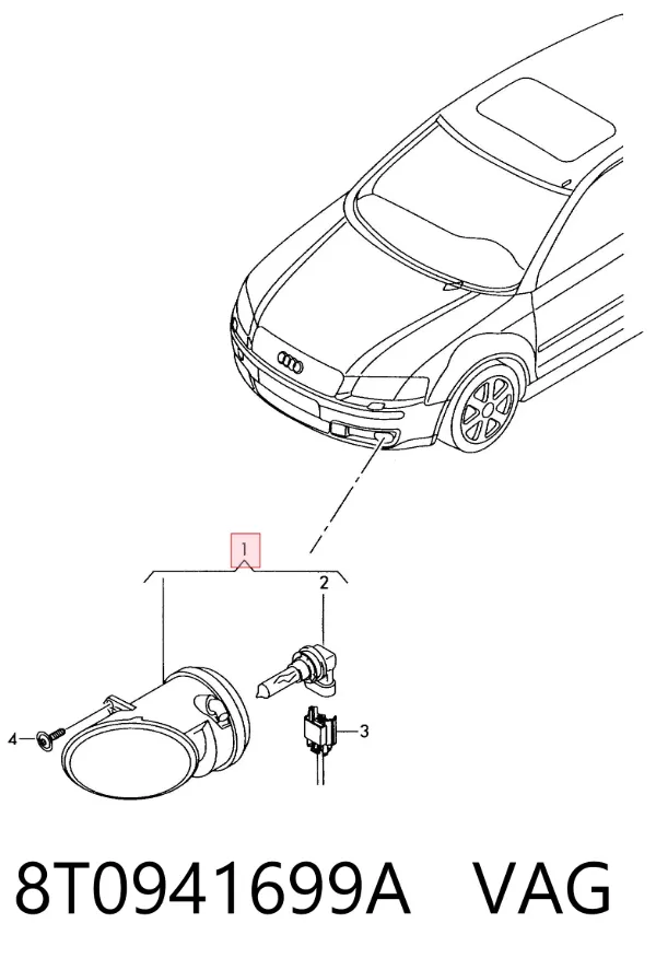 Фара протитуманна, ліва 8T0941699A VAG