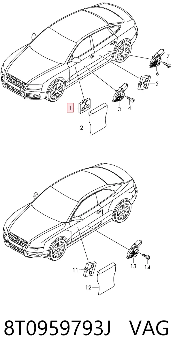 Блок комфорту передніх дверей 8T0959793J VAG
