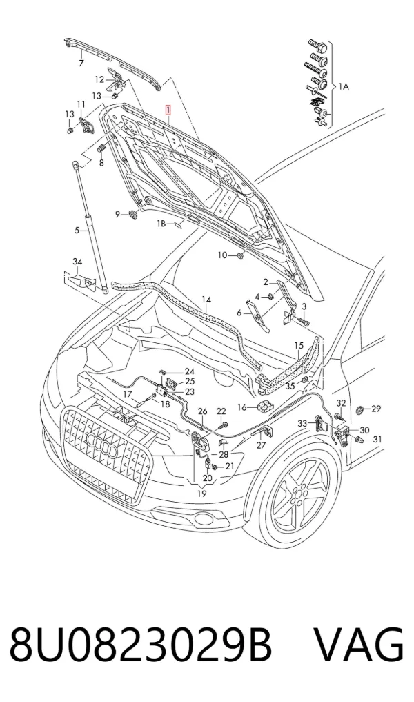 Капот 8U0823029B VAG