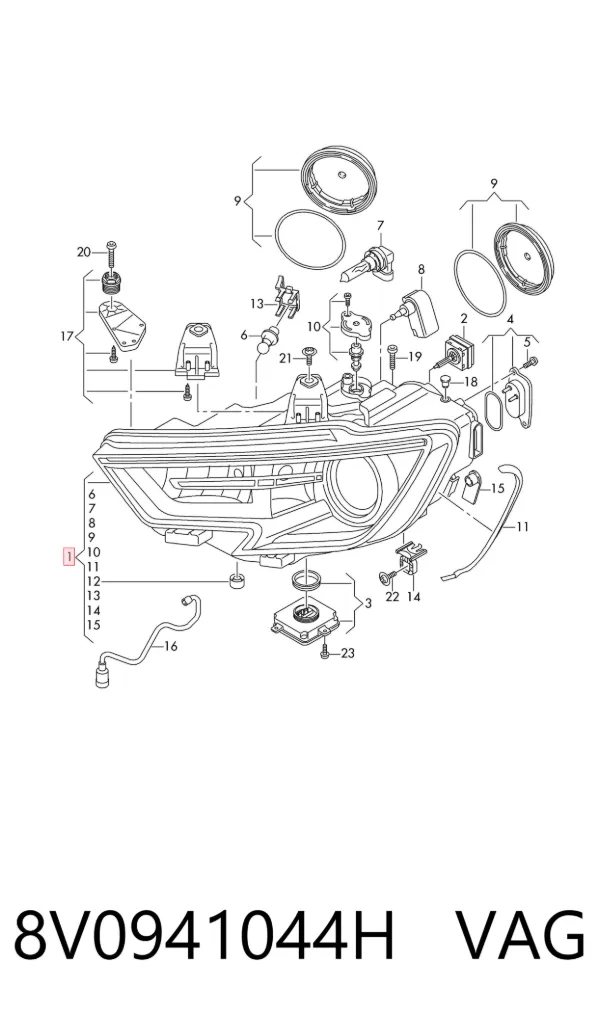 Фара права 8V0941044H VAG