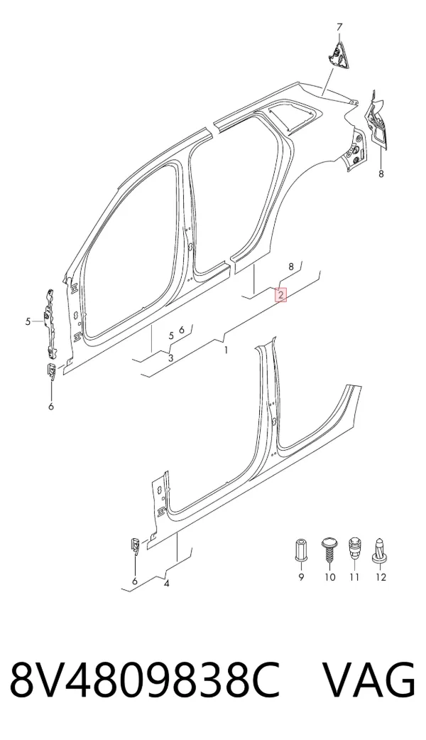 Крило заднє праве 8V4809838C VAG