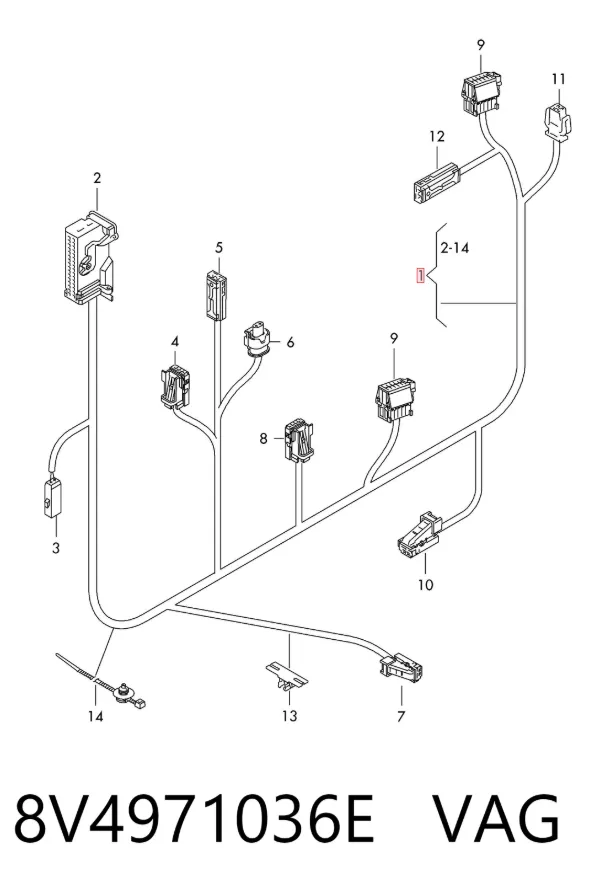 Джгут проводів передньої двері 8V4971036E VAG