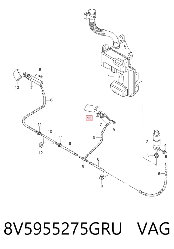 Накладка форсунки омивача фари передньої 8V5955275GRU VAG