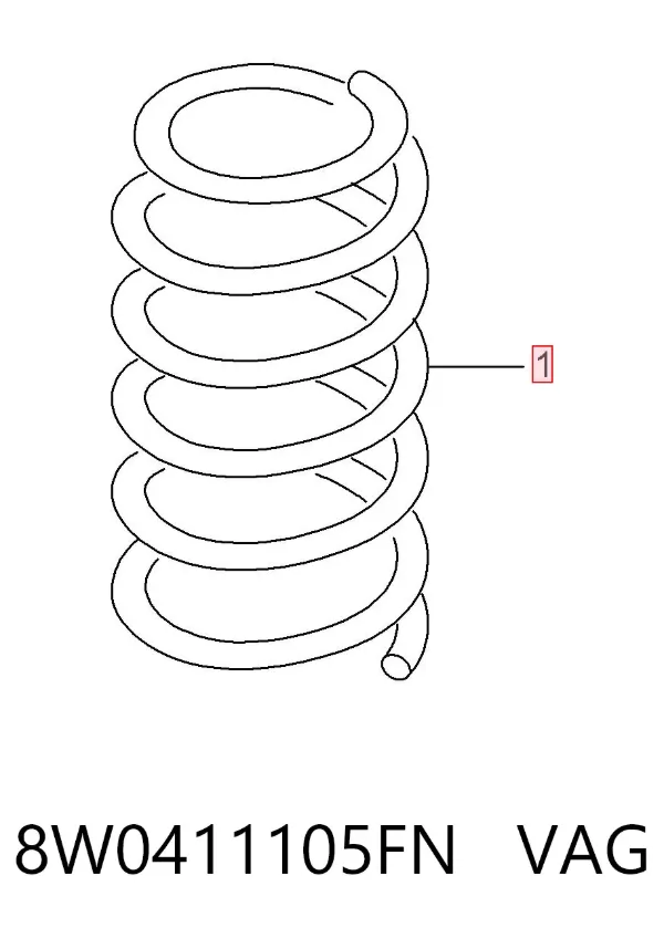 Пружина передня 8W0411105FN VAG