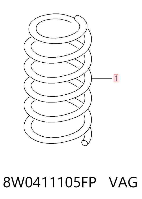 Пружина передня 8W0411105FP VAG