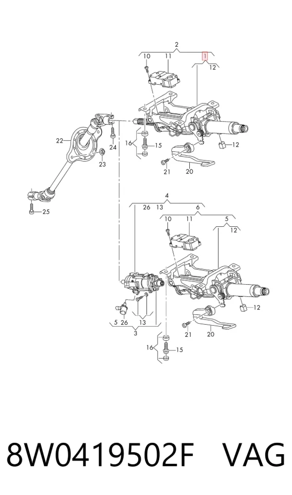 Рульова колонка 8W0419502F VAG