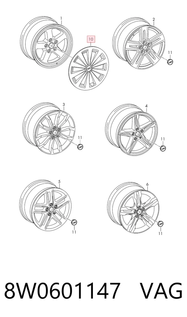 Ковпаки 8W0601147 VAG