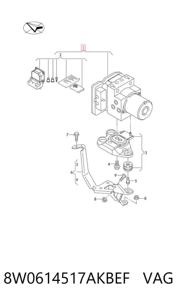 Блок АБС 8W0614517AKBEF VAG