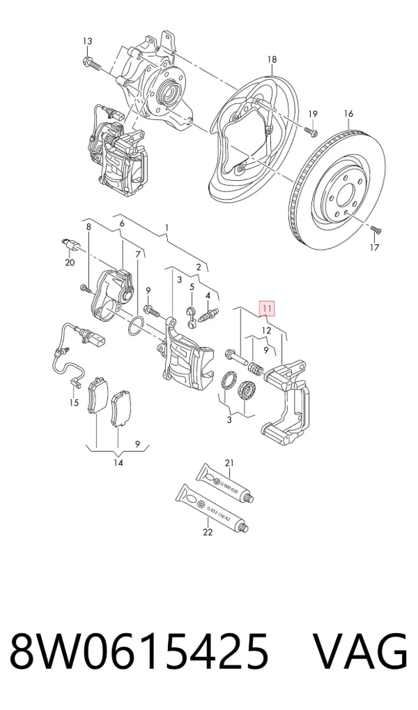 Скоба супорту заднього 8W0615425 VAG