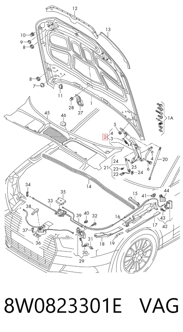 Петля капота 8W0823301E VAG