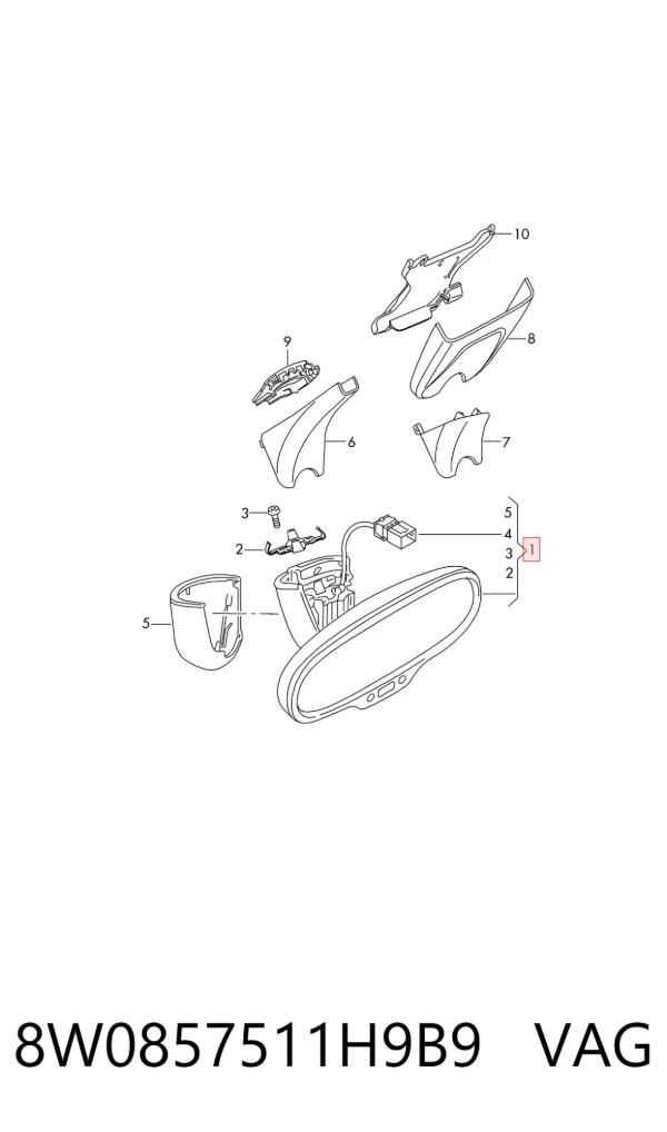Дзеркало салону 8W0857511H9B9 VAG