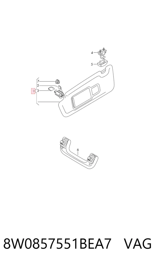 Сонцезахисний козирок 8W0857551BEA7 VAG