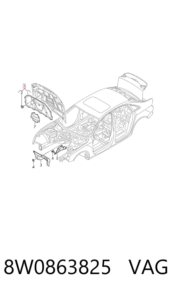 Шумоізоляція капота 8W0863825 VAG